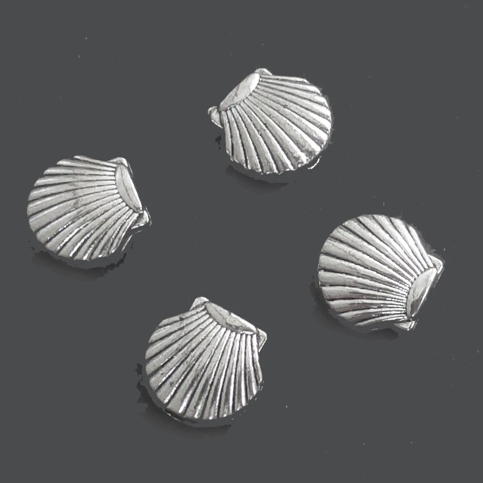 Metallperlen Muscheln 8 mm Farbe Silber antik Perlen Spacer nenad-design AN137 - Bild 2 von 4