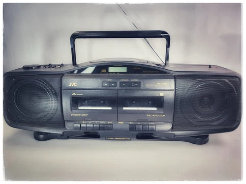 1991 Vtg JVC CD Boom Box Radio Cassette Stereo TESTED. Works But With Issues.