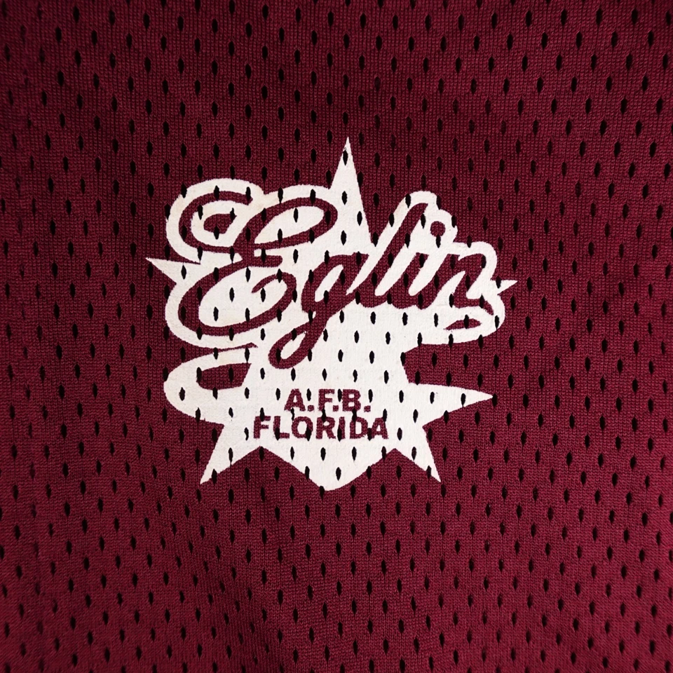 复古 Eglin 空军基地棒球服男式特大号红色无袖* — 第 4/4 张图片