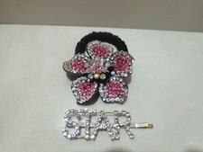 Vintage 2 Rhinestone Metal Fancy Hair Clips Chic Hair