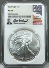 2023 $1 1oz American Silver Eagle NGC MS70 ~ Don Everhart Authentic Hand Signed