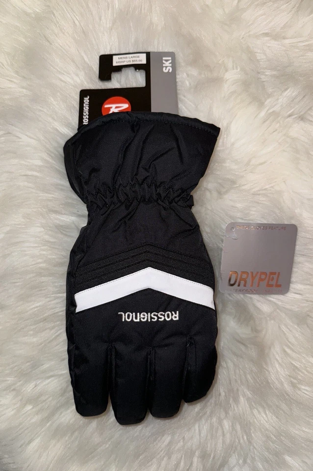 NUEVO CON ETIQUETAS Rossignol Hombres Nieve Esquí Snowboard Guantes DRYPel Impermeable Grande Negro $65 Foto 2 de 4