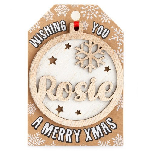 Personalised Wooden Name Hanging Christmas Tree Bauble Decoration Xmas Gift - Picture 176 of 201