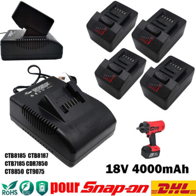 AKKU Für Snap On 18V CTB8185 4Ah CT8850 CTB7185 CTB8187 CT7850 CTC720 Ladegerät