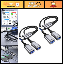 2 Pack USB 3.0 Y Splitter Hub, 1 Male to 2 Female Adapter Cable for Charging D