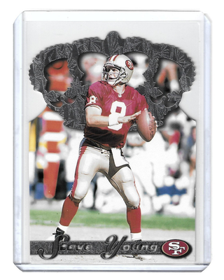 #ad Steve Young 500 Platinum Crown Die Cut Pacific Collection 1996 Card #PC 10 $59.95