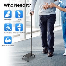 Adjustable Walking Cane for Seniors Men Women with Non-Slip T Handle and Strap