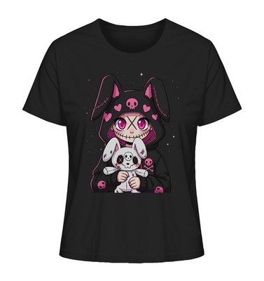 Pastel Goth Bunny Anime T Shirt Damen   Kawaii Grafik, E Girl, Cute Gothic Shirt
