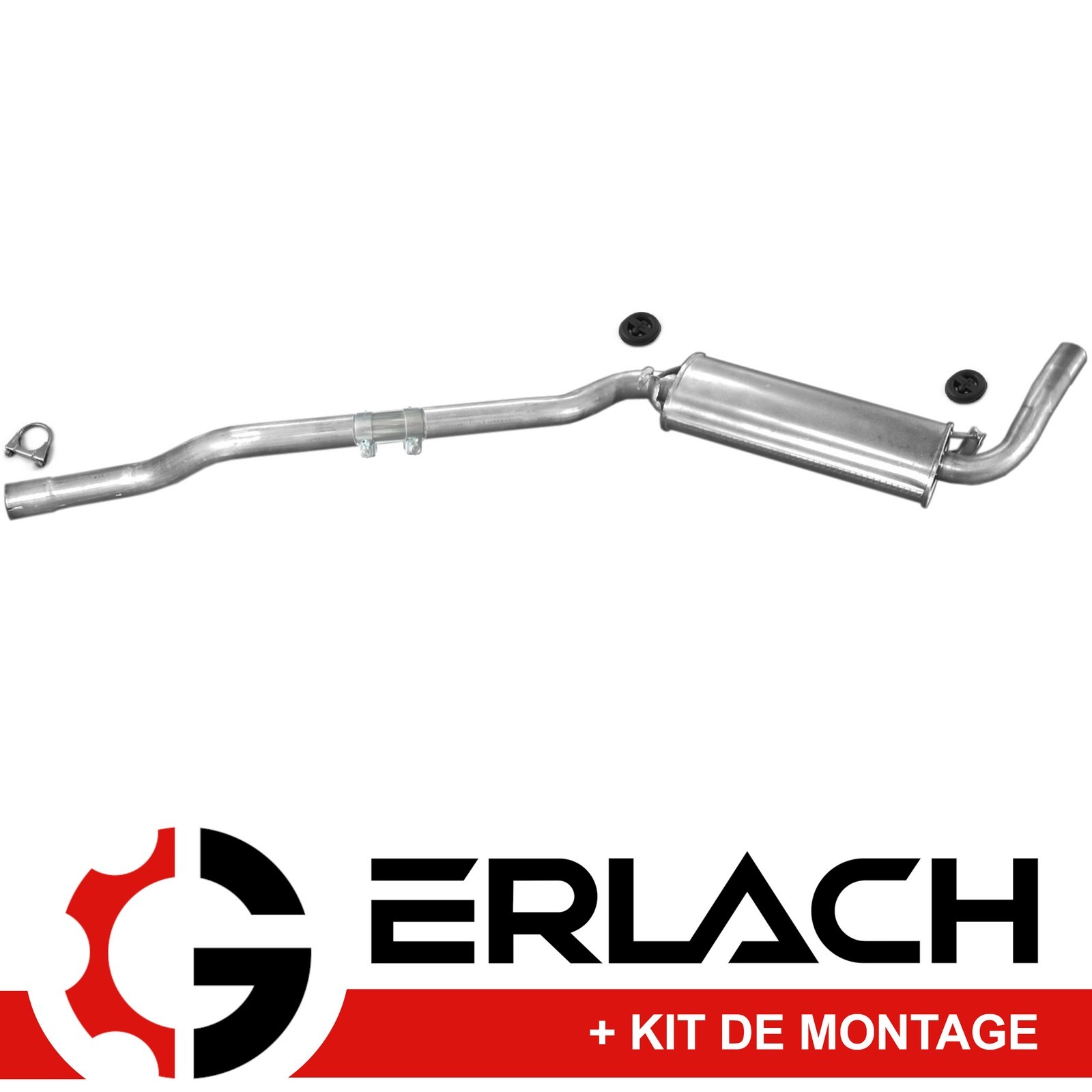 Silencieux intermédiaire Audi 80 anti-vibration en acier aluminisé pour moteurs 1.8 et 2.0