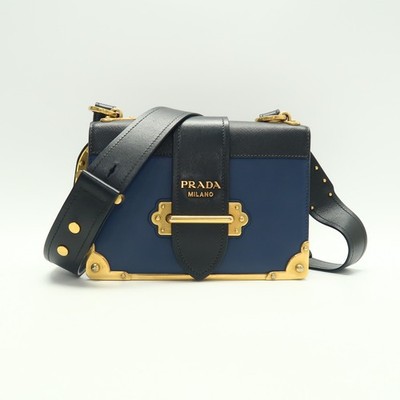 Prada Cahier Blue Leather Shoulder Bag T10402136