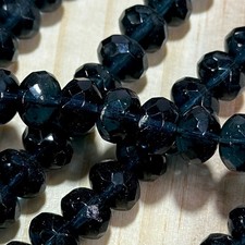 Czech Glass Rondelle Spacer Beads 6x9mm Montana tire/donut beads 28pcs J833
