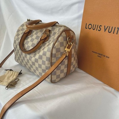 Louis Vuitton Speedy Bandouliere 25 Damier Azur Shoulder Handbag