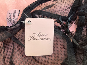 Agent Provocateur COOKIE sheer black briefs L knickers corset laced NEW vintage