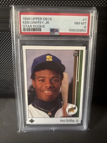 1989 UPPER DECK #1 KEN GRIFFEY JR. RC STAR ROOKIE PSA 8 NM-MT