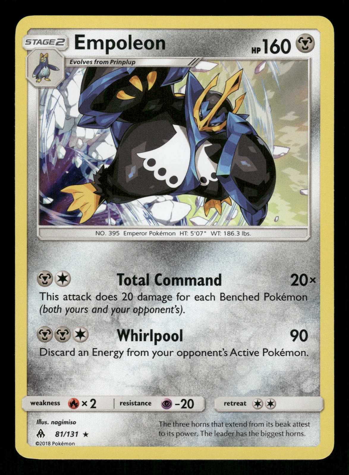 Empoleon 81/131 Holo Rare,Holo Pokemon SM - Forbidden Light