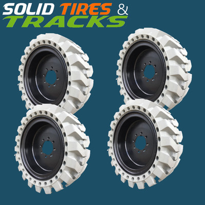 12 x 16.5 Non-Marking Solid Skid Steer Tires 4 for Bobcat  S550, S570,  S590
