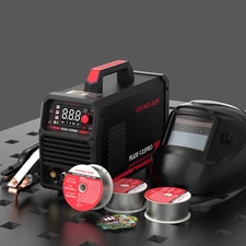 YESWELDER 135A 3-in-1 Welding Kit: Helmet + 3 Flux Core Wires, 110V
