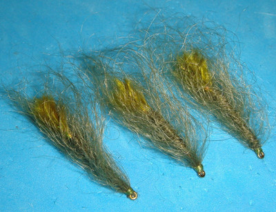 FLY FISHING FLIES - Olive MINI LEECH size #8** (6 pcs.)