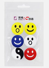 6PC Smiley Face Dampener Silicone Tennis Racket Anti Vibration Shock Absorber