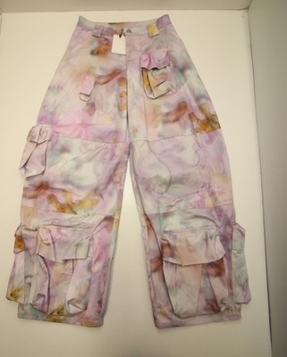 Collina Strada Garden Cargo Pants Womens XS Molten Flowers Tie Dye Twill W/Tag