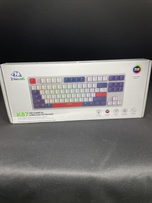 K87 Wireless Keyboard,TKL Mechanical Keyboard,2.4G/BT 5.0/Wired Coiled Keyboard