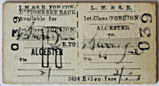 L.M. & S.R. 1st Class (Foreign). To ALCESTER