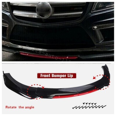Black+Red Front Bumper Spoiler Lip Splitter Body Kit For Mercedes-Benz GL US
