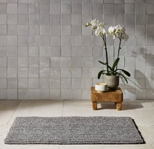 21"x34" Organic Melange Reversible Bath Rug Gray - Casaluna