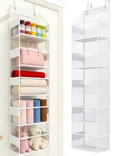 PHOTOONE Over The Door Organizer, Clear PVC Hanging Storage Bag, 5 Shevles Be...