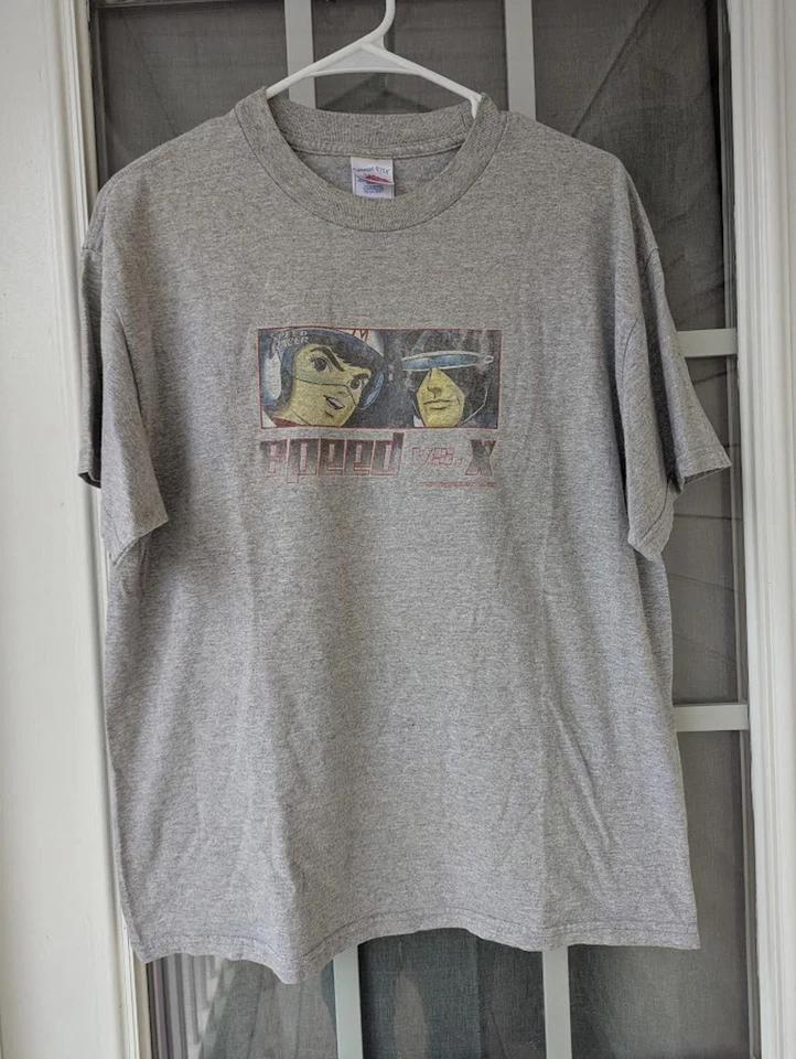 Y2K Vintage Speed Racer vs. X anime heather gray Graphic Tee L Tennessee River - Image 2 of 4