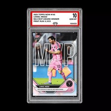 Graded 10 Lionel Messi Miami FC MVP Finals Award 2025 Topps Now #145