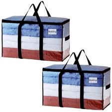 2 Pack Clear Extra Large Moving Bags Heavy Duty Storage Totes Window