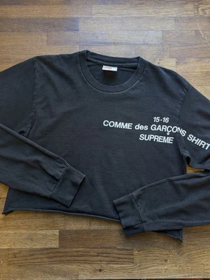 Supreme Comme Des Garcons T shirt manches longues cropped S Small FW15 - Photo 1/4