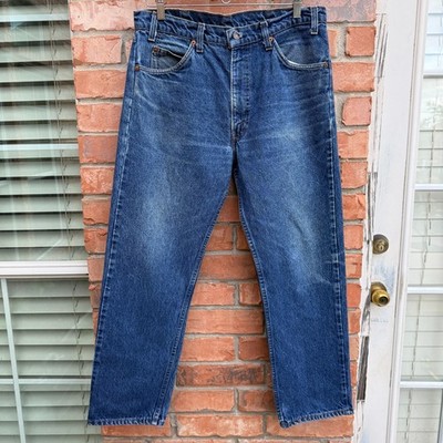 Vintage 80s Levis 505 Blue Zipper fly Denim Made USA Jeans 36x30
