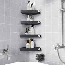 Sotfamily Plastic Shower Caddy Corner for 90 Only , 4 Pack, 4 Black