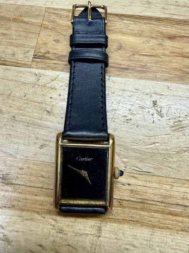 Vintage Cartier Tank Must de 18K Gold Electroplated Swiss Made Watch