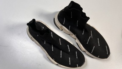 Balenciaga Speed All-over Women's Black Knit Slip On Lightweight Sneakers