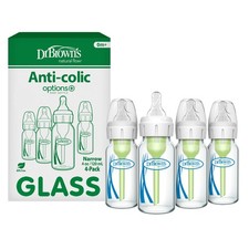 Dr. Brown's Anti-Colic Options Narrow Glass 4 Ounce, 4 Pack, Clear