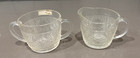 Vintage Anchor Hocking SANDWICH Clear Glass Creamer and Sugar Bowl Set — photo 4