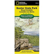 National Geographic Baxter State Park Map with Mount Katahdin  Detailed Maine