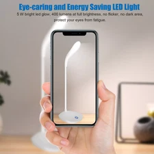 USB LED Desk Light Dimmable Bedside Reading Lamp Rechargeable Touch Control &&&