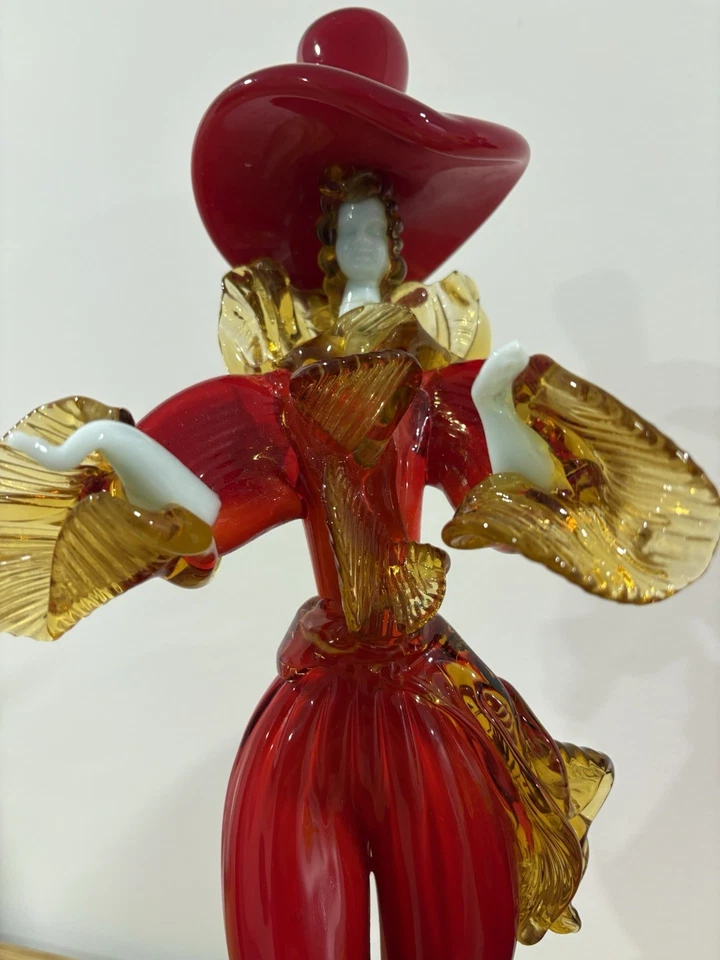 Vintage Italian Venetian Murano Glass Man/Woman Dancer Figurines Rare - Image 4 of 4