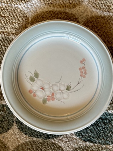 Vintage Floral Salad Plates 2 Stoneware 7.5" Impression Daniele Riverside Japan - Picture 2 of 4