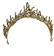 Vintage Halloween Pearl Rhinestone Wedding Crown Forest Branch Alloy Tiara Crown