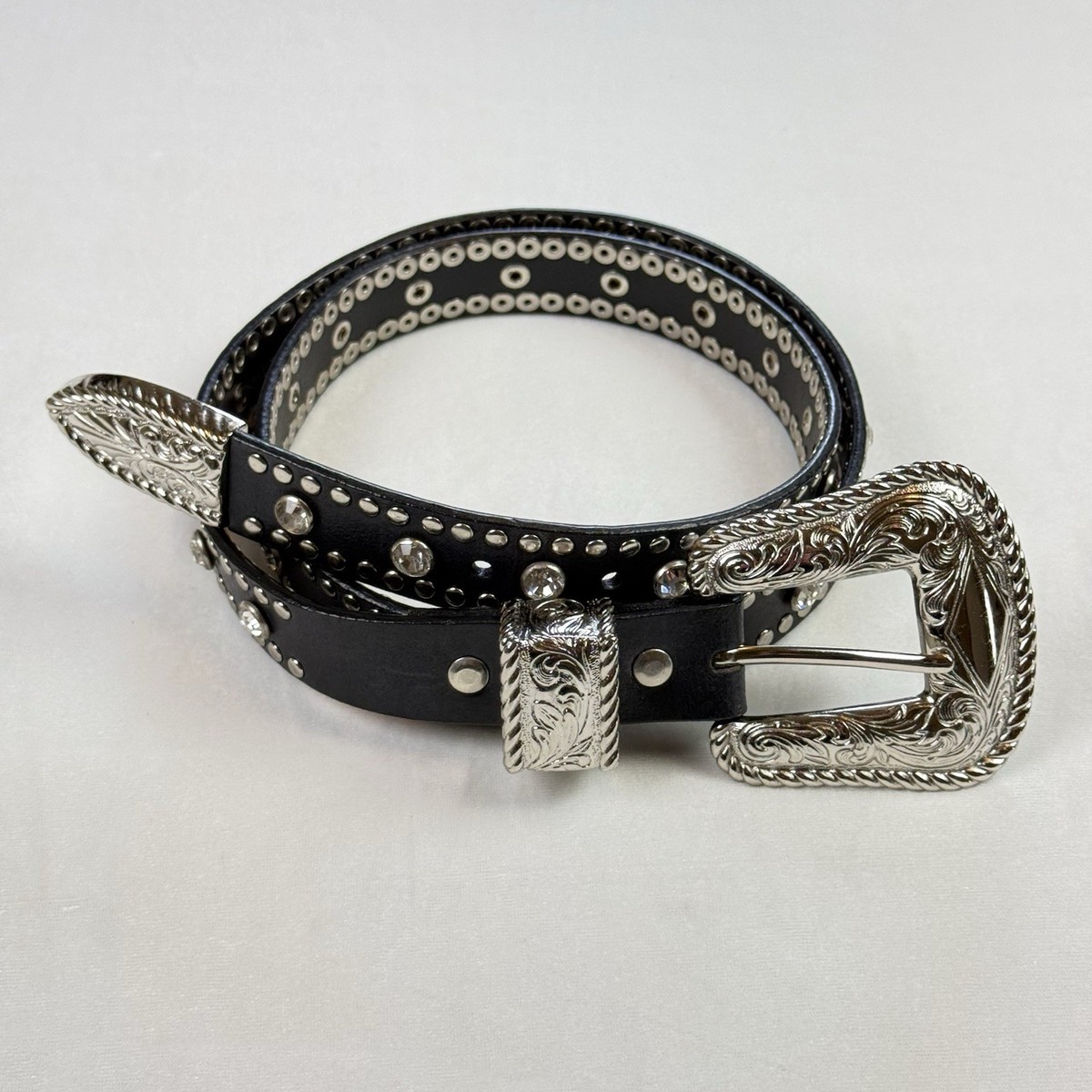 Nocona Womens Western Cowgirl Leather Belt L Black Stud  display picture 2