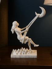 Swing to the Moon Sculpture – Elegant Figurine Home Decor