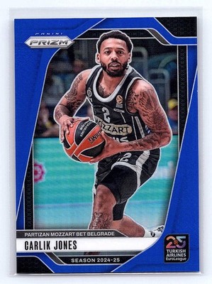 Carlik Jones 2024-25 Panini Prizm EuroLeague #78 Blue Prizms #/199