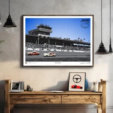 David Pearson & Richard Petty Race Poster NASCAR 1976 Daytona 500 Wall Art Print