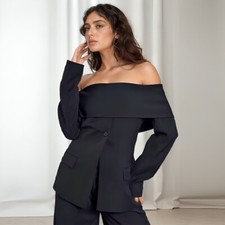 Sofia Richie Off-Shoulder Blazer - Women's White Blazer, Celebrity Style Blazer