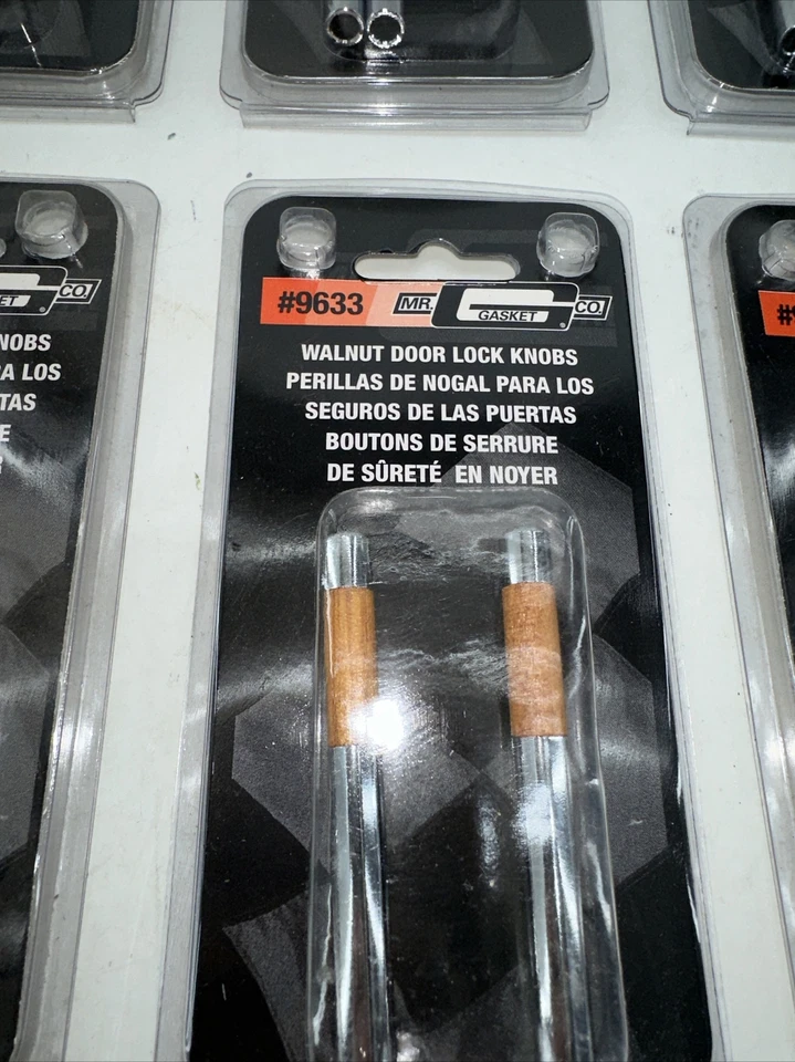 LOTE DE 6 PERILLAS DE CERRADURA DE PUERTA DE NOGAL GM 1959 en adelante; FORD 1965 en adelante JUNTA MR 9633 Foto 2 de 3